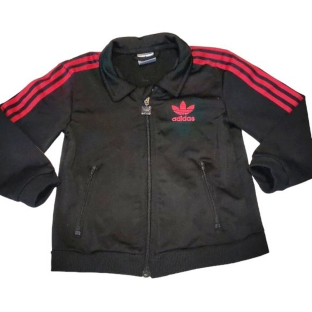 Adidas Kids Black & Red Track Jacket